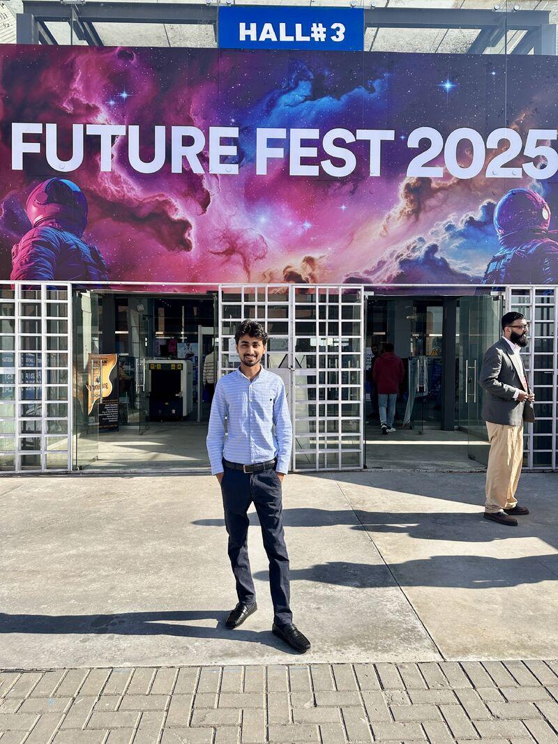 Engineer Adil Amin at Future Fest technology conference in Pakistan